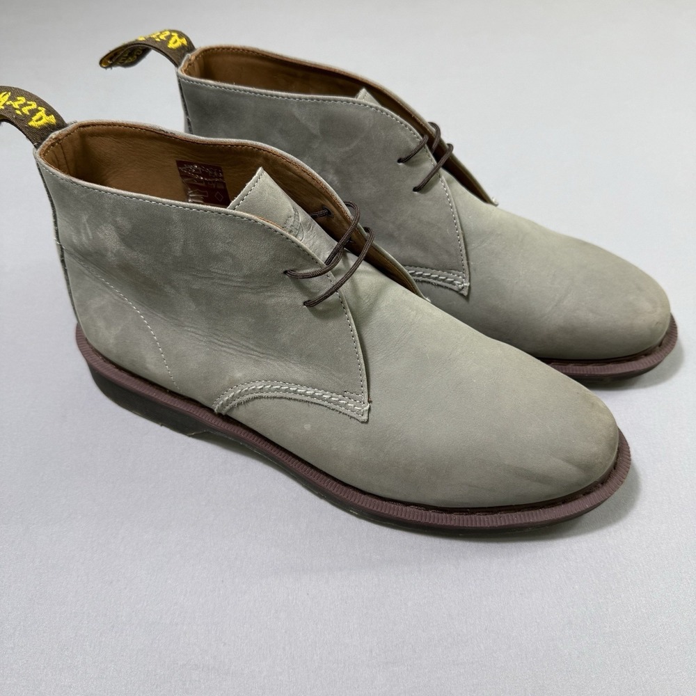 Dr Martens Overstone Ankle Chukka Boots Mens 11 Grey Lace Up Leather AW004 CK08R